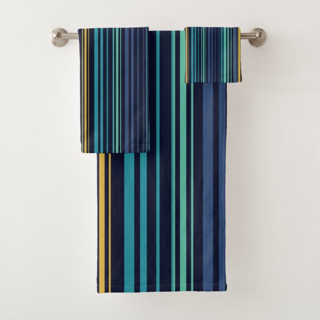 Conjunto De Toalhas Peacock Stripes (Insitu)
