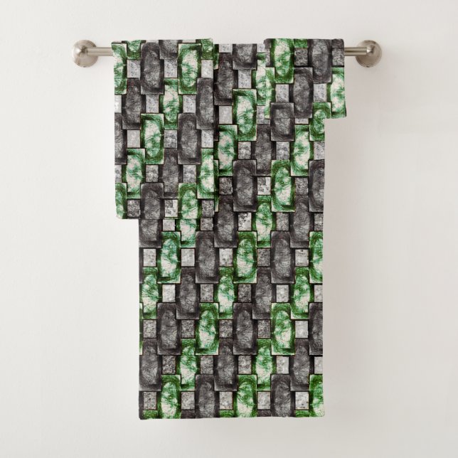 Conjunto De Toalhas Peças retangulares esculpidas e manchadas, cinzas  (Insitu)