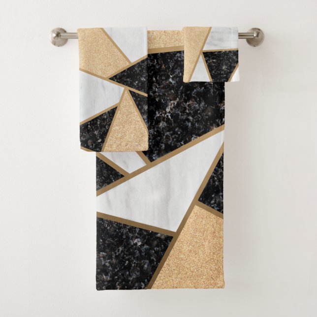 Conjunto De Toalhas Pedra de Mármore Geométrica Legal (Insitu)