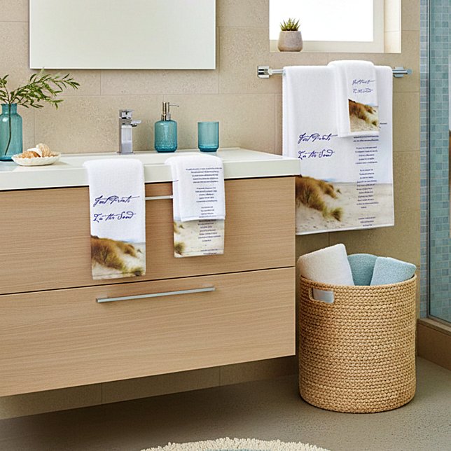 Conjunto De Toalhas pegadas na areia (Criador carregado)