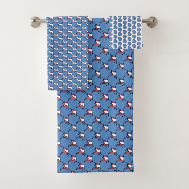 Conjunto De Toalhas Peixe azul e vermelho (Insitu)