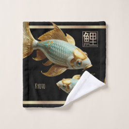 Conjunto De Toalhas Peixe-Koi Dourado/Jade Porcelain