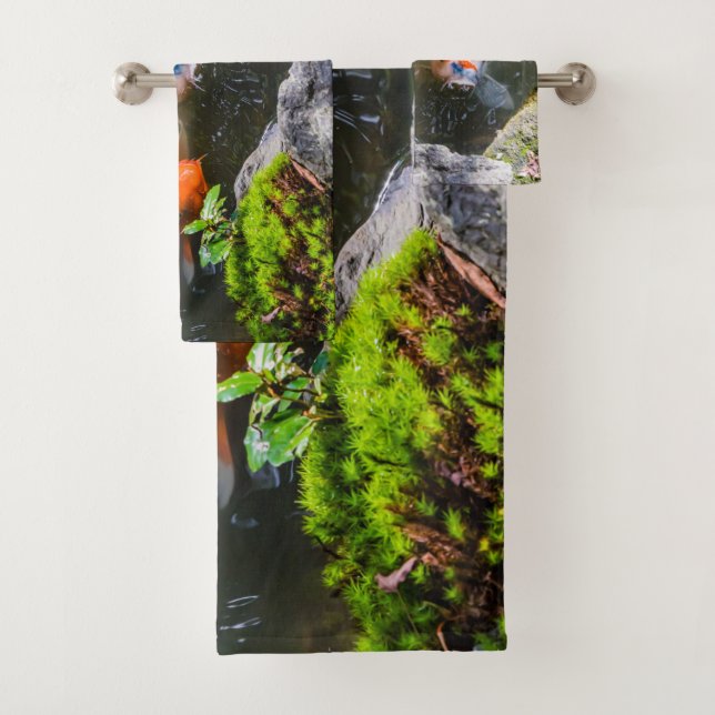 Conjunto De Toalhas Peixe Koi numa lagoa (Insitu)