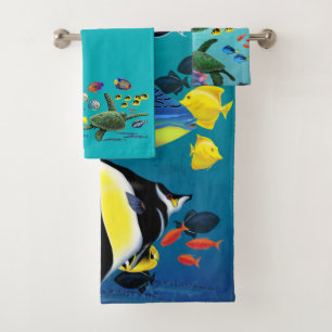 Conjunto De Toalhas Peixes tropicais havaianos Coordiantes da angra de