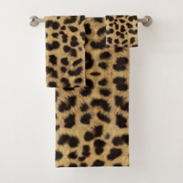 Conjunto De Toalhas Pele de Animal Falso Chita