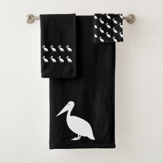 Conjunto De Toalhas Pelican Bath Black and white tower