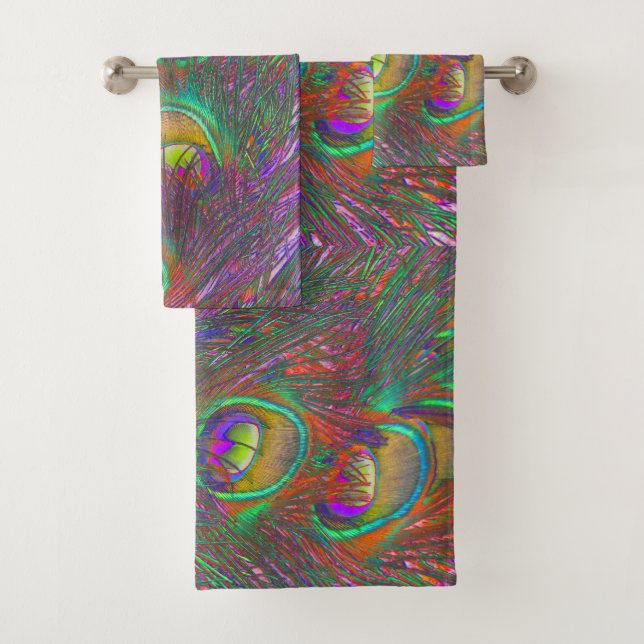 Conjunto De Toalhas Penas de Natal Tinsel Peacock (Insitu)