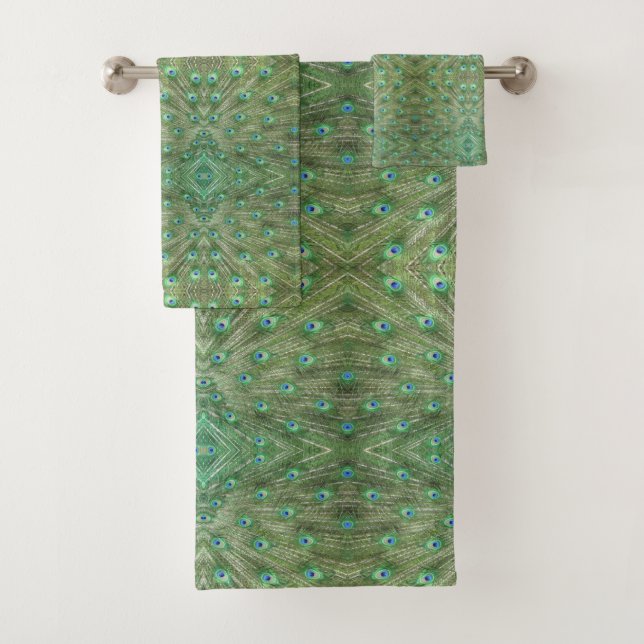 Conjunto de Toalhas - Penas de Peacock (Insitu)