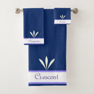 Conjunto De Toalhas Penas Elegantes sobre Azul Marinho