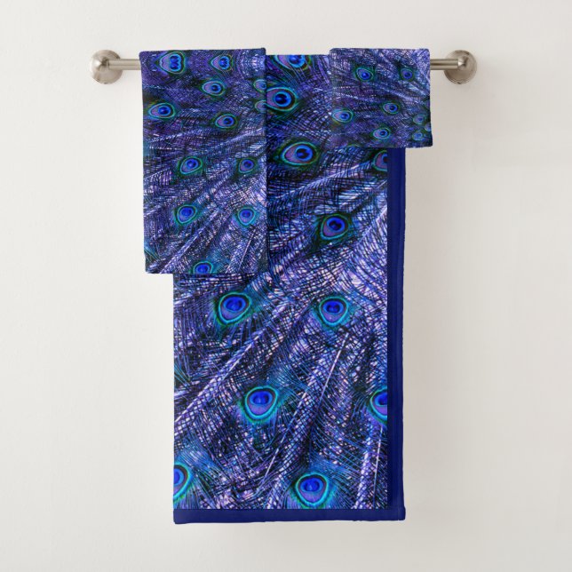 Conjunto De Toalhas Penas Pêssegas Púrpuras (Insitu)