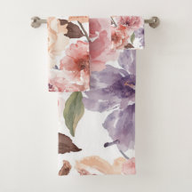 Peônia Floral de Rosa em Aquarela de Pôr do Sol Qu