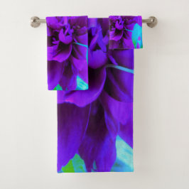 Conjunto De Toalhas Peônia Roxa Temperamental com Folhagem Bonita