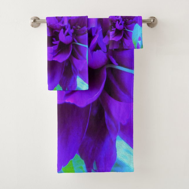 Conjunto De Toalhas Peônia Roxa Temperamental com Folhagem Bonita (Insitu)