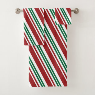 Conjunto De Toalhas Peppermint vermelho & verde