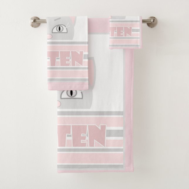 Conjunto De Toalhas Pequeno gatinho (Insitu)