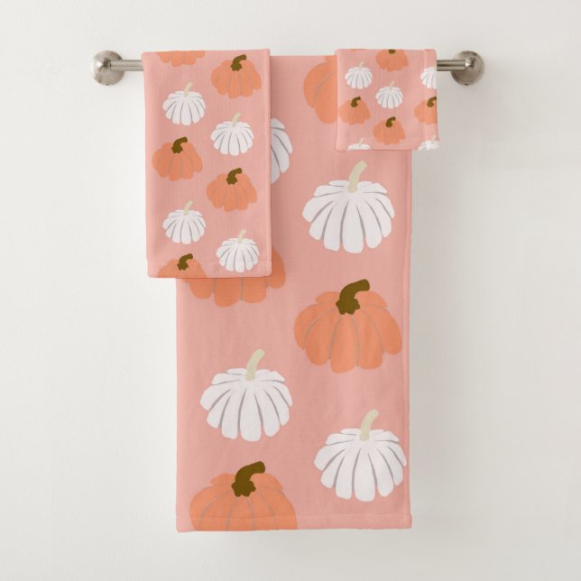 Conjunto De Toalhas Pequeno Pumpkins Padrão #1 #halloween #padrão (Insitu)