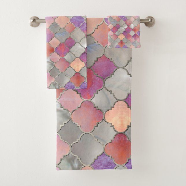 Conjunto De Toalhas Pérola e quartzo marroquinos do teste padrão de (Insitu)