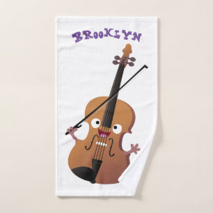 Conjunto De Toalhas Personagem de desenho animado musical de violino e