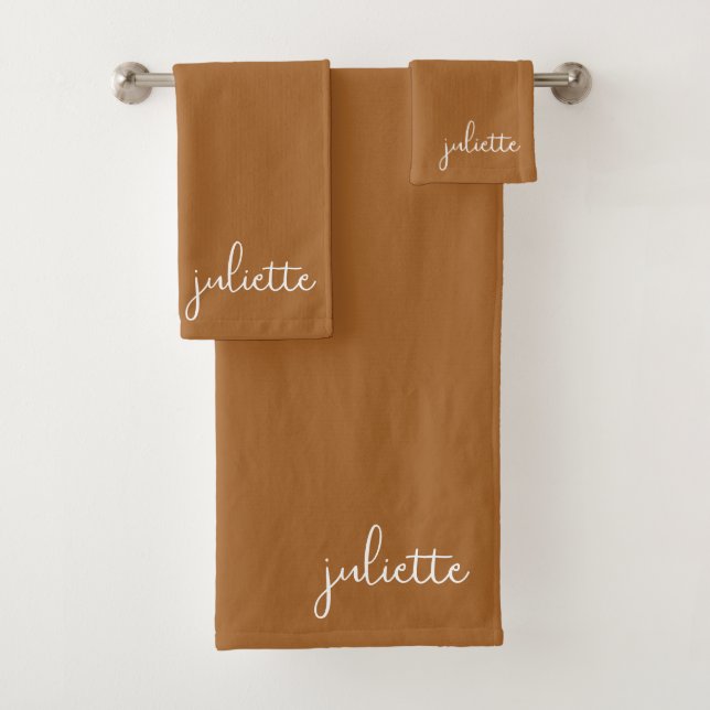 Conjunto De Toalhas Personalizado Caramelo Minimalista (Insitu)