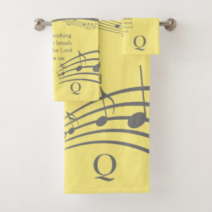 Conjunto De Toalhas Personalizado elogia as notas de música do LORD am