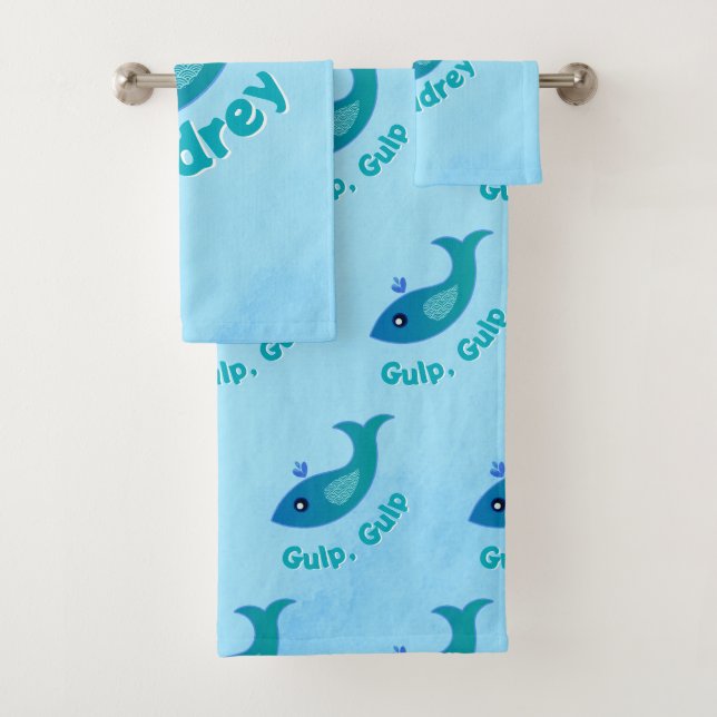 Conjunto De Toalhas Personalizado "Gulp, Gulp" (Insitu)