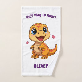 Conjunto De Toalhas Personalizado Metade do Caminho para Um Dinossauro