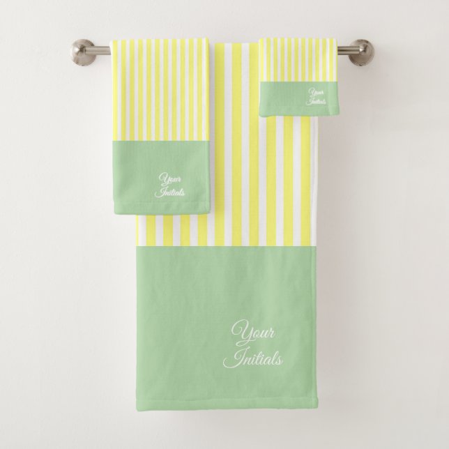 Conjunto De Toalhas Personalizar a Casa de Presente Amarelo Striped Mi (Insitu)