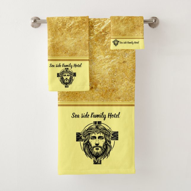 Conjunto De Toalhas Personalizar Espiritualidade Romântica Jesus Foil  (Insitu)