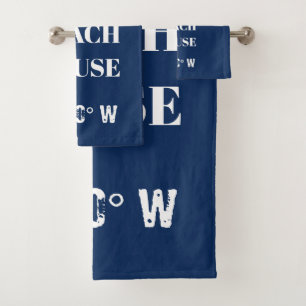 Conjunto De Toalhas Personalizar nossas coordenadas da Beach House