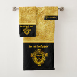 Conjunto De Toalhas Personalize Jesus Dourado Design para o conforto c