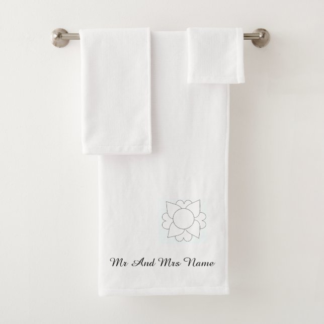 Conjunto De Toalhas Personalize Mr And Mrs Name  (Insitu)