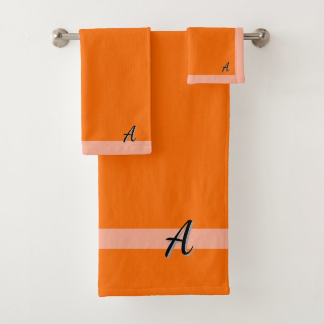 Conjunto De Toalhas Personalize Sua Faixa Laranja Inicial (Insitu)