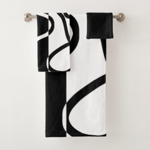 Conjunto De Toalhas Persuasão linear I: Abstrato preto e branco