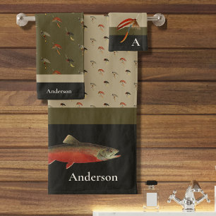 Conjunto De Toalhas Pesca com moscas Cinza Black Olive