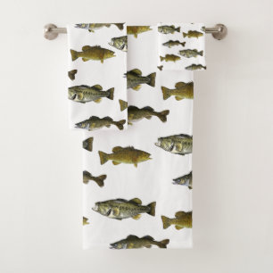 Conjunto De Toalhas Pesca de Themed Walleye Bass Angler Men