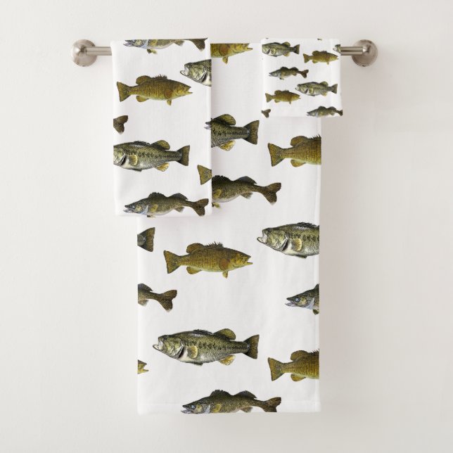 Conjunto De Toalhas Pesca de Themed Walleye Bass Angler Men (Insitu)