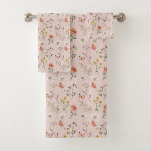Conjunto De Toalhas Pêssego Cor-de-Rosa Esbranquiçada