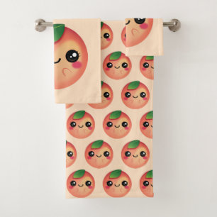 Conjunto De Toalhas Pêssego de Kawaii