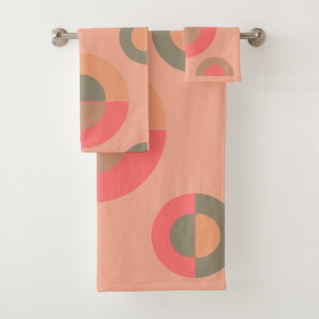 Conjunto De Toalhas Pêssego Moderno do Século médio e Oliva (Insitu)