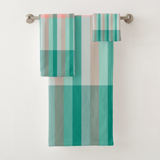 Conjunto De Toalhas Pêssego Rosa Suave, Yucca, e Árvore Verde Trans (Insitu)