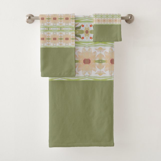 Conjunto De Toalhas Pêssego Verde E Suave (Insitu)