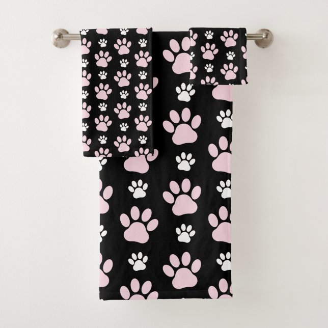 Conjunto De Toalhas Pestanas, Patas Rosa, Patas Cachorros, Patas Anima (Insitu)
