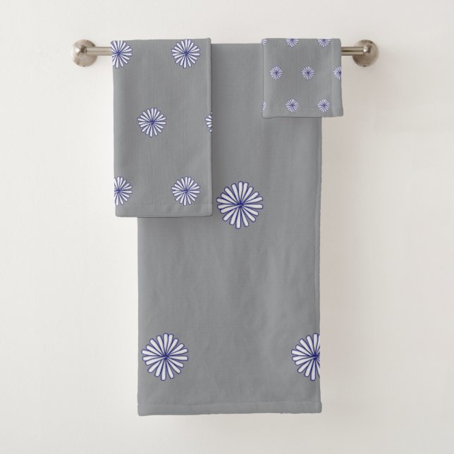 Conjunto De Toalhas Pétalas Brancas Presente Decoração Cinza para Casa (Insitu)