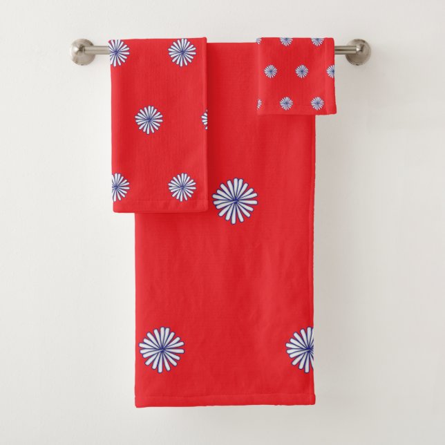 Conjunto De Toalhas Pétalas Brancas Presente Decoração de Casa Vermelh (Insitu)