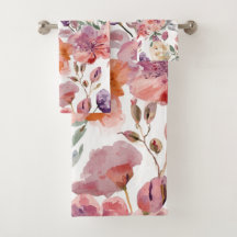 Pétalas de Pêssego Flores de Aquarela Botânica Flo