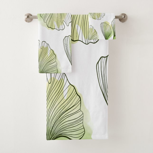 Conjunto De Toalhas Pétalas verdes (Insitu)