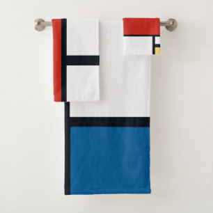 Conjunto De Toalhas Piet Mondrian - Abstrato Geométrico de Composição