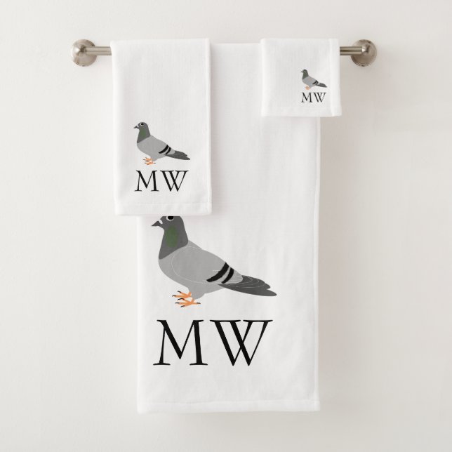 Conjunto De Toalhas Pigeon Design Monogramado (Insitu)