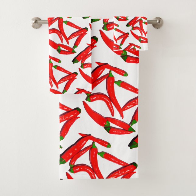 Conjunto De Toalhas Pimentos de pimentões vermelhos e íummy (Insitu)