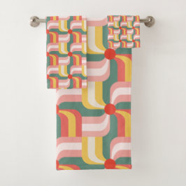 Conjunto De Toalhas Pinagens geométricas Abstrato coloridas